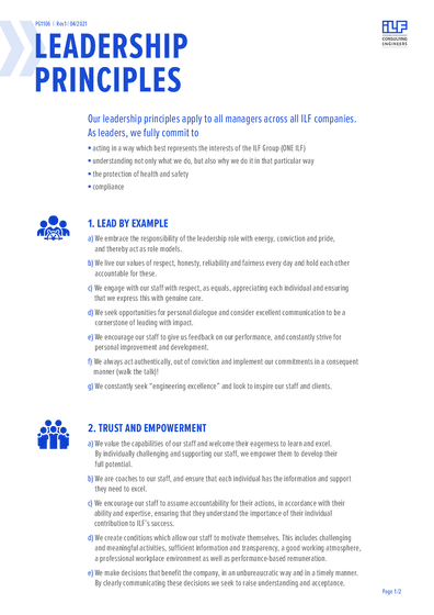 Leadership Principles of the ILF Group